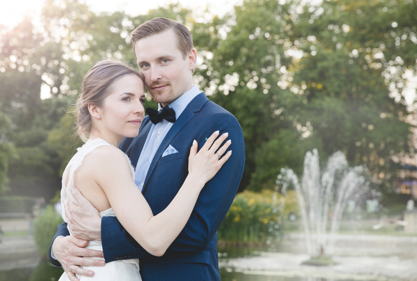 Bride and groom portraits in London